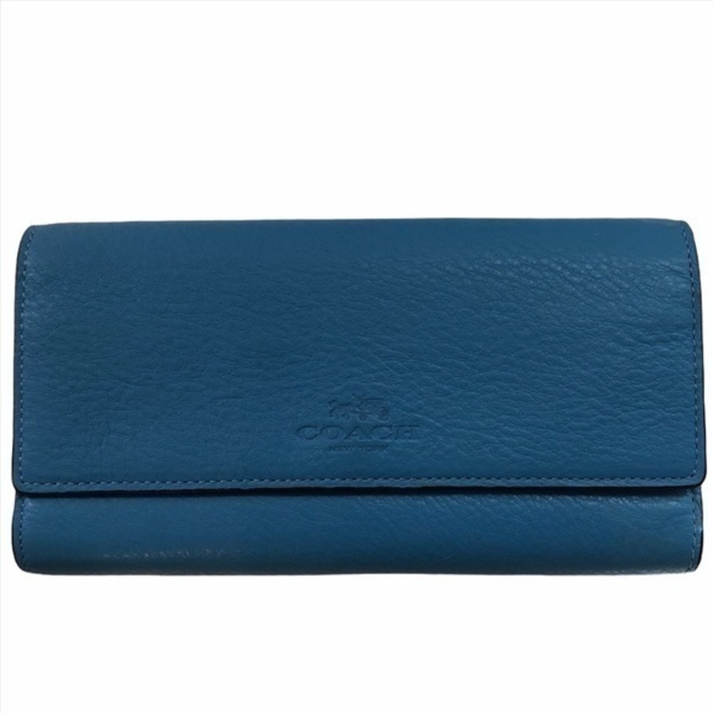 👛 COACH 👛 leather blue wallet